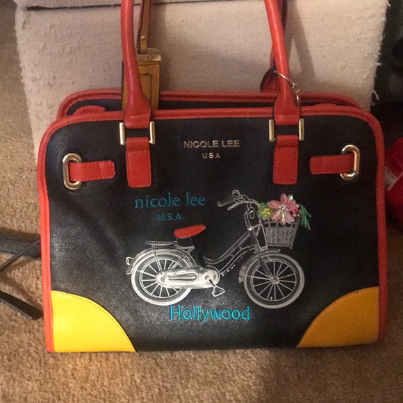 Nicole Lee Handbags - NWOT Embellished Nicole Lee bicycle purse